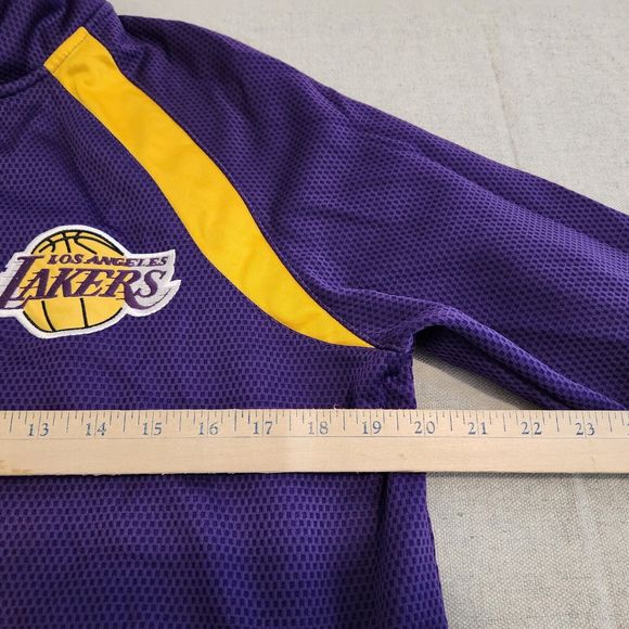 Los Angeles Lakers Sweater Youth Large Purple Yellow 1/4 Zip G-III By Carl Banks - Picture 9 of 13